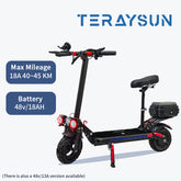 1200W Foldable Electric Scooter for Adults – 34mph Max Speed, 37 Miles Range, Dual Suspension, 11'' Off-Road Tires, APP Control, LCD Display, Storage Case